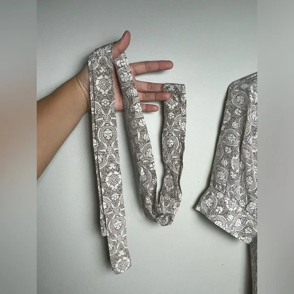 Gold Hawk 100% Silk Tunic Dress Gold Snap Buttos  With Belt Women Size M - Picture 7 of 8